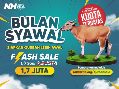 FLASH SALE Qurban 1/7 Sapi hanya Rp 1.700.000