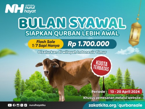 FLASH SALE Qurban 1/7 Sapi hanya Rp 1.700.000