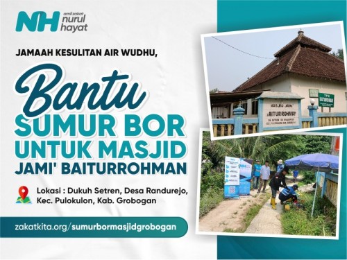 Jamaah Kesulitan Air Wudhu, Bantu Sumur Bor untuk Masjid Jami’ Baiturrohman