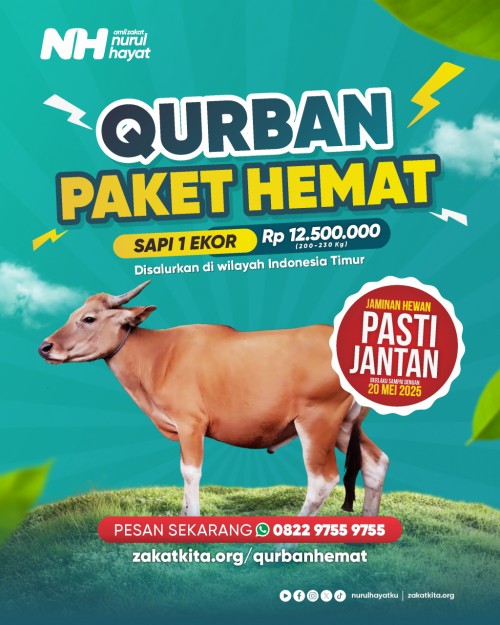 Qurban Paket Hemat: Sapi 1 ekor (200 - 230 Kg)